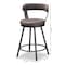 Baxton Studio Arcene Rustic and Industrial Grey Upholstered Counter Stool, PK2 149-8969 - alternate 4